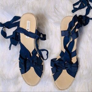 Tommy Hilfiger blue lace up wedge sandals!